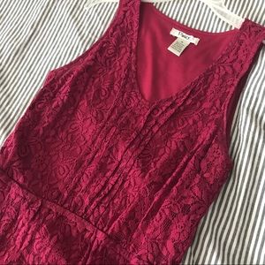 Burgundy Red Lace Dress